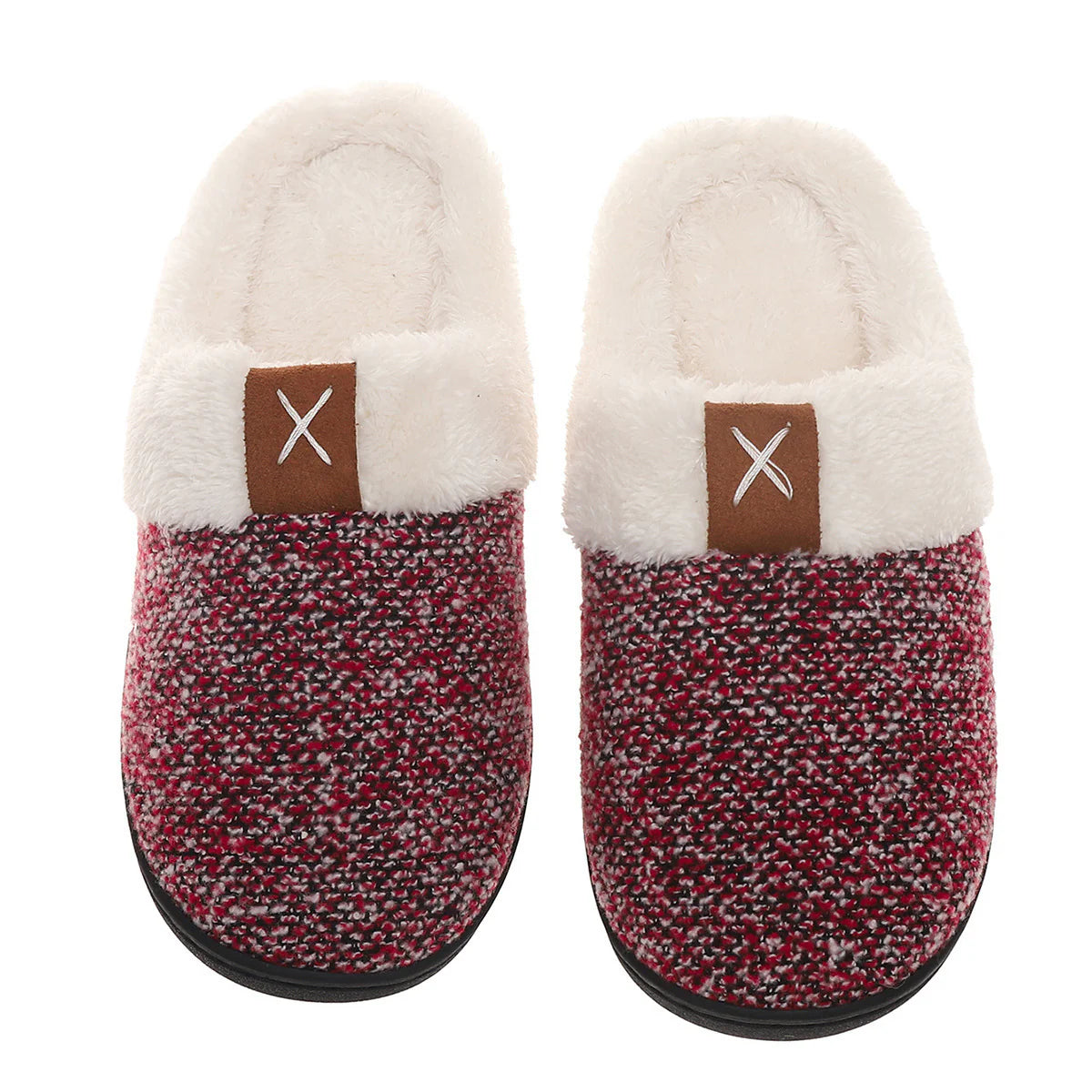 Plush Faux Fur Buckle Mule Slippers