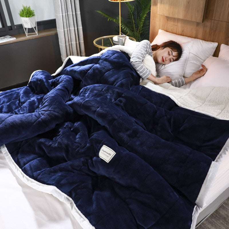 Cozy Thick Fleece Throw Blanket