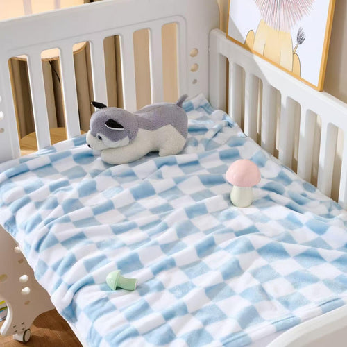 4-Pack Soft Checkered Baby Blankets