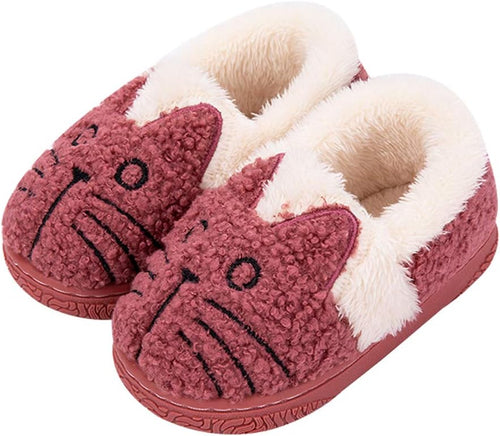 Children's Plush Cartoon Cat House Slippers