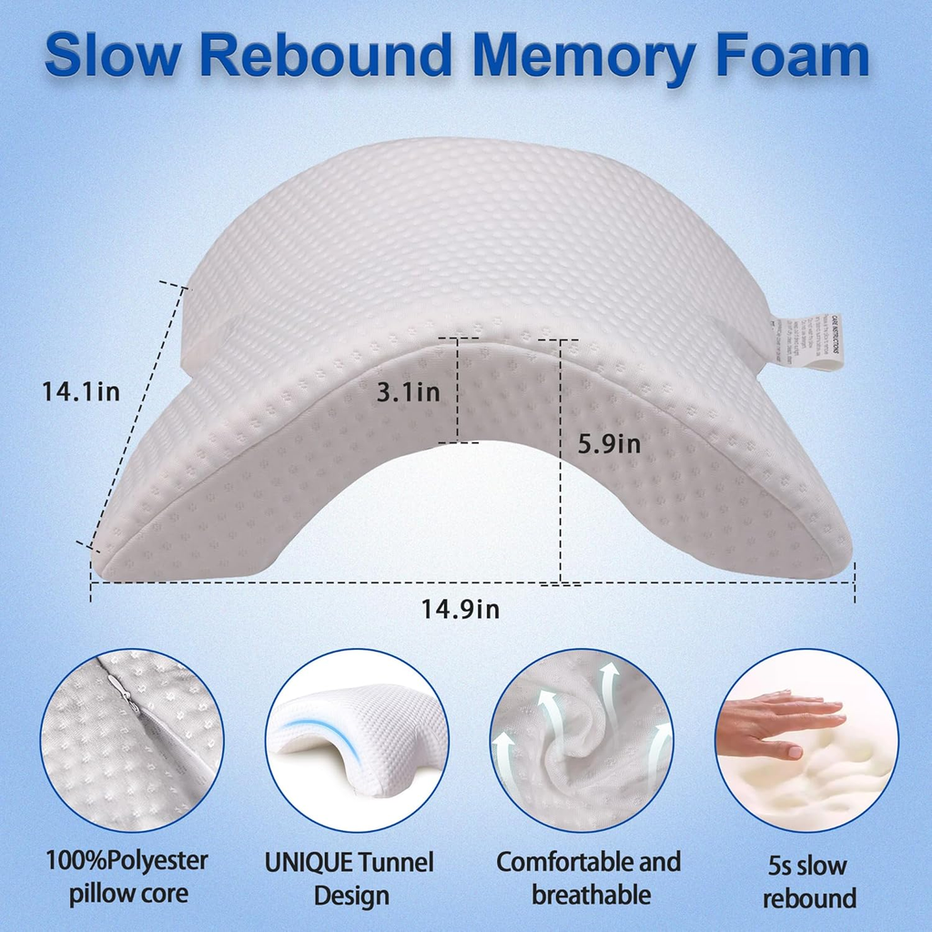 Arched Memory Foam Arm-Rest Cuddle Pillow