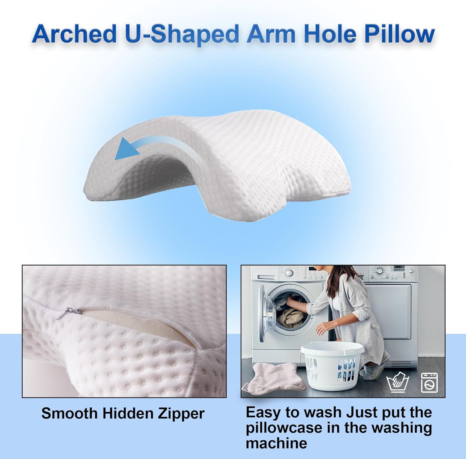 Arched Memory Foam Arm-Rest Cuddle Pillow