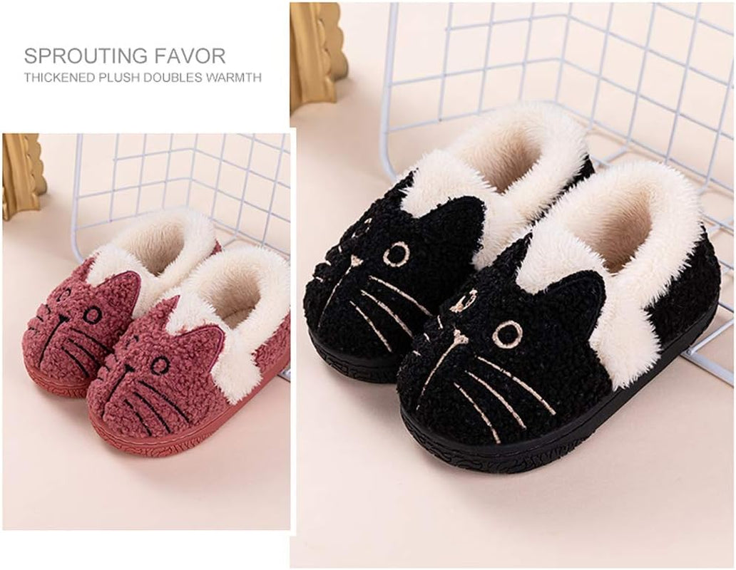 Children's Plush Cartoon Cat House Slippers