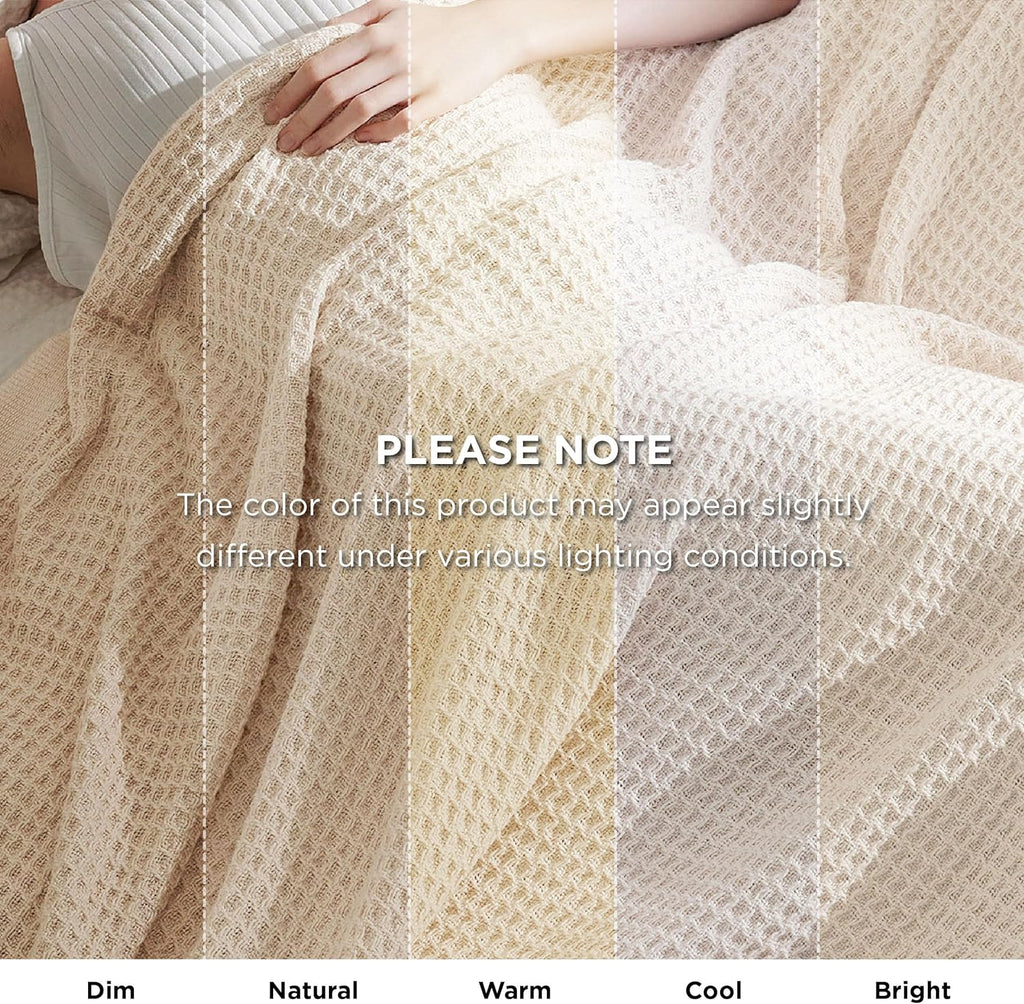 Cotton Waffle Weave Couch Throw Blanket