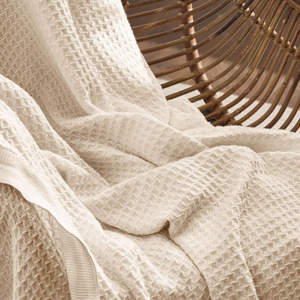 Cotton Waffle Weave Couch Throw Blanket