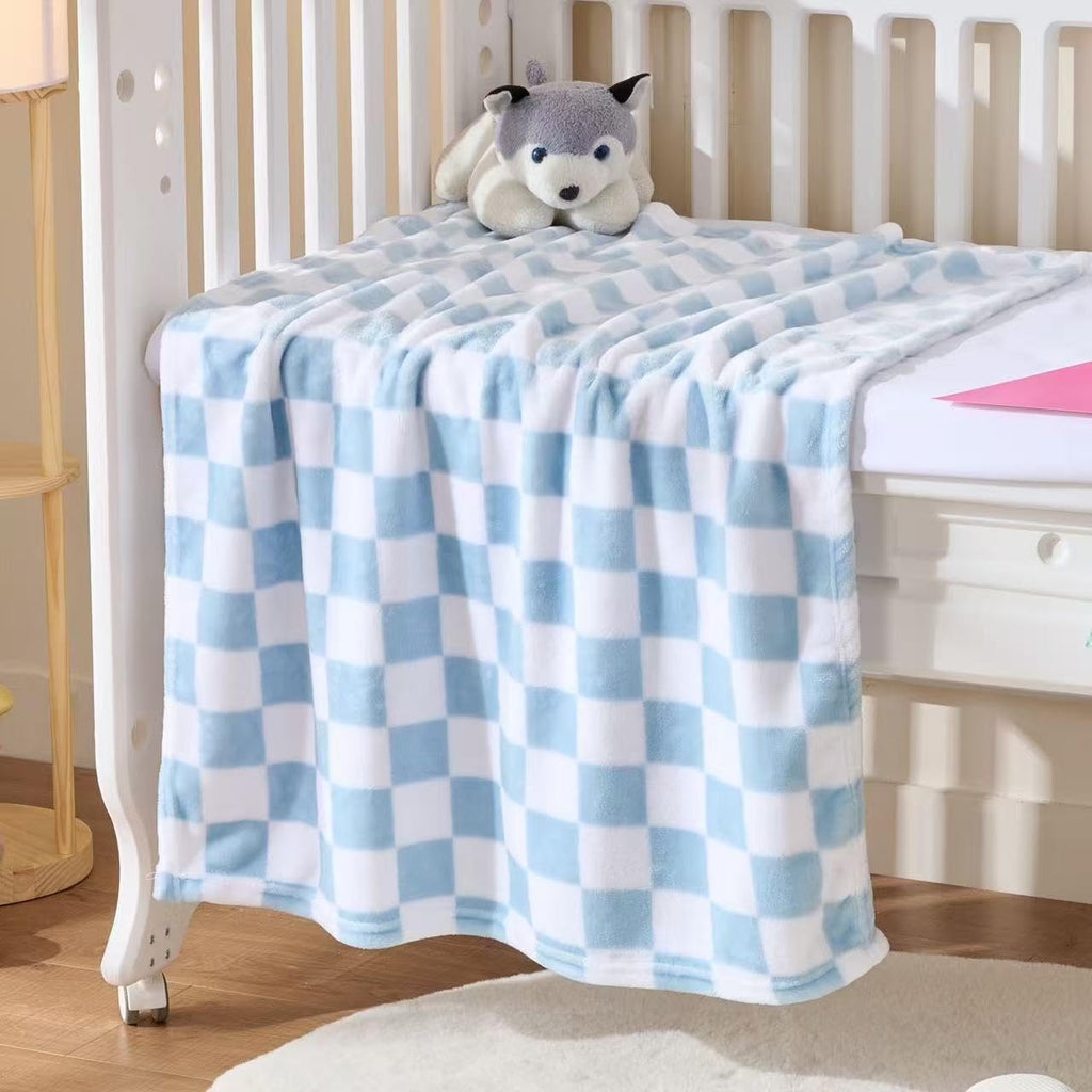 4-Pack Soft Checkered Baby Blankets