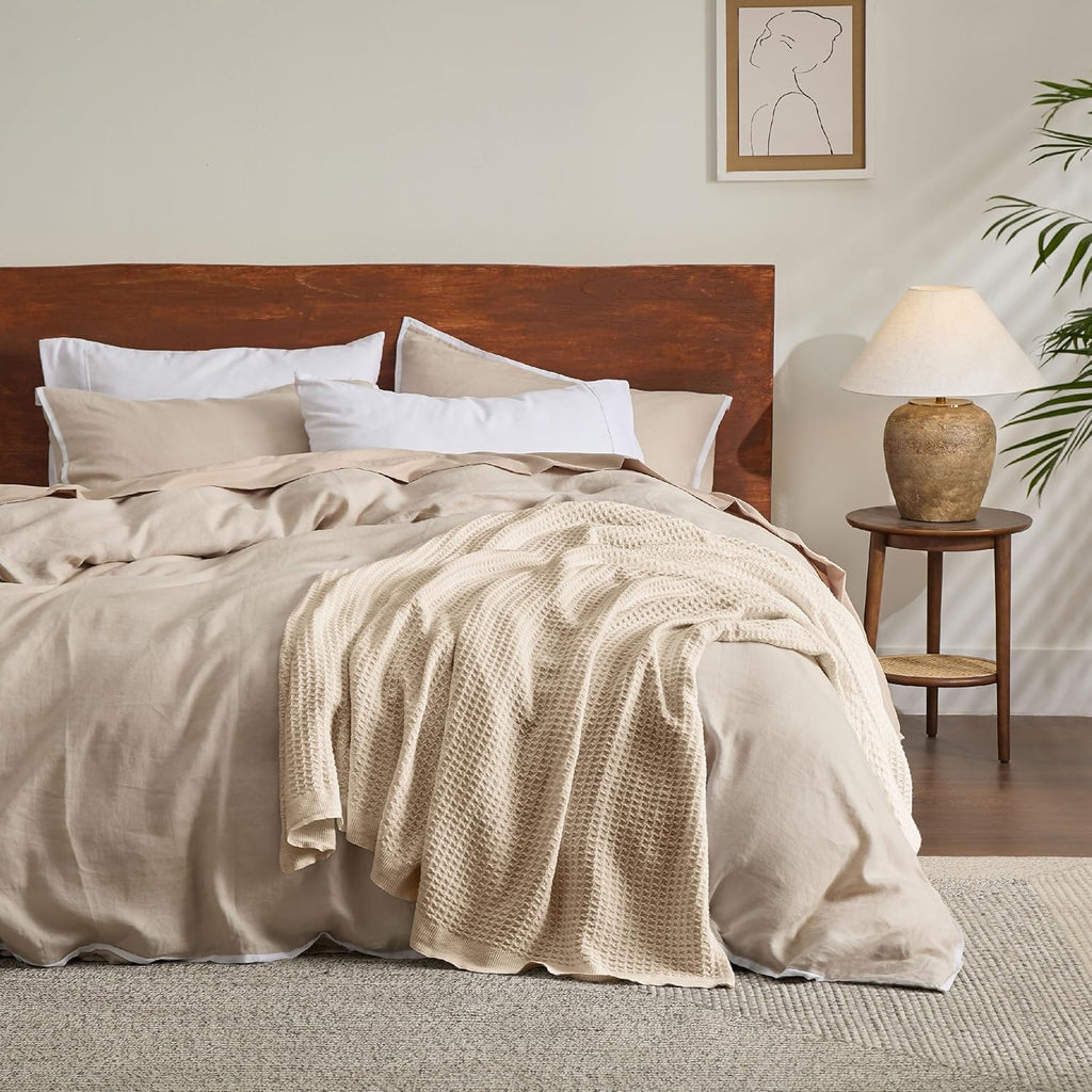 Cotton Waffle Weave Couch Throw Blanket