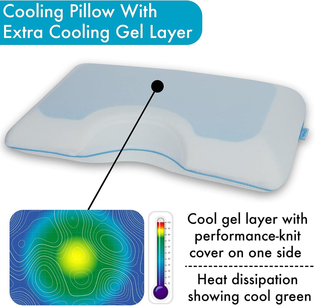 Cooling Gel Contoured Memory Foam Side Sleeper Pillow